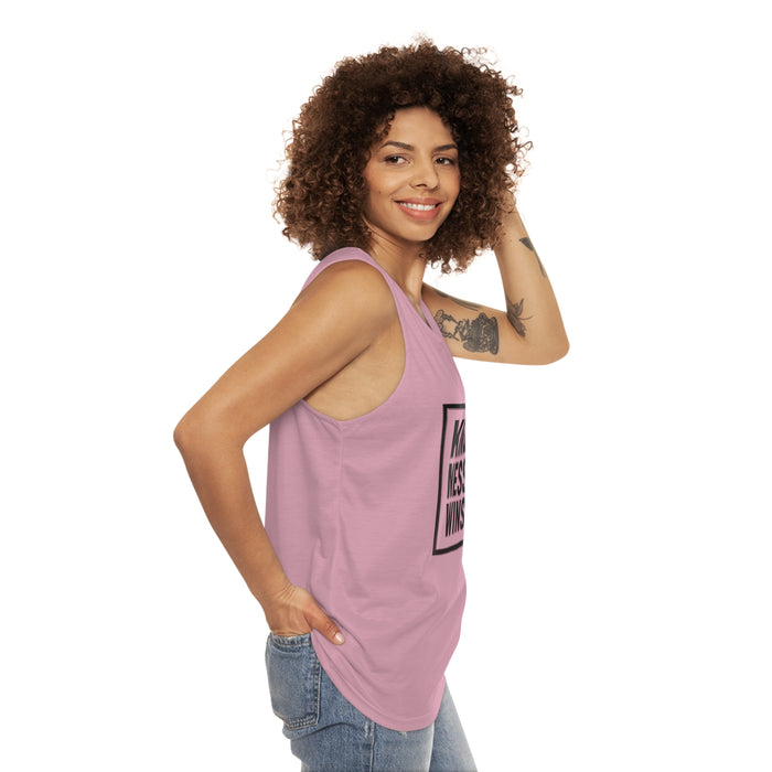 Kindness Wins Tank Top — Positive Message Pink Graphic Tank