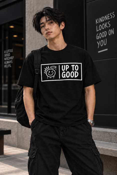 Up To Good Graphic T-Shirt — Positive Smiley Tee